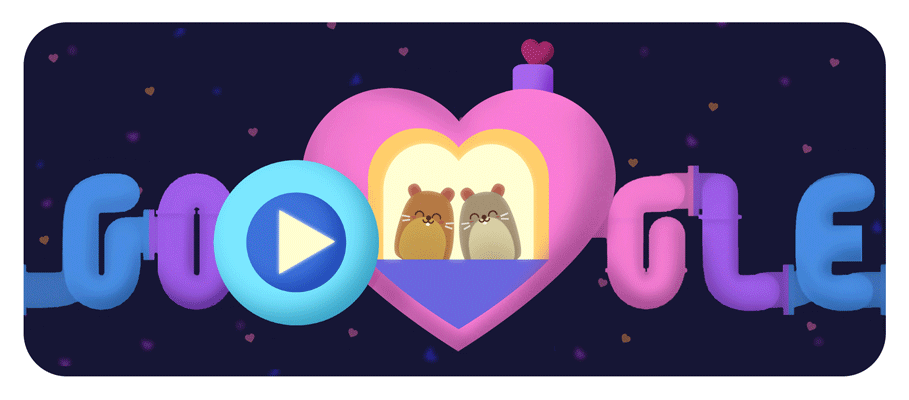Google Doodle 14/2: Chúc mừng ngày Lễ Tình Nhân 2022 với một Doodle 3D thú vị