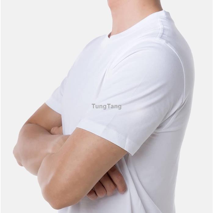 Áo thun trơn đen trắng - vải cotton thoáng mát - Tung Tăng