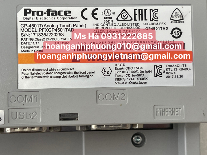 [ Bình Dương] chuyên pro-face PFXGP4501TAD nhập mới - Tung Tăng