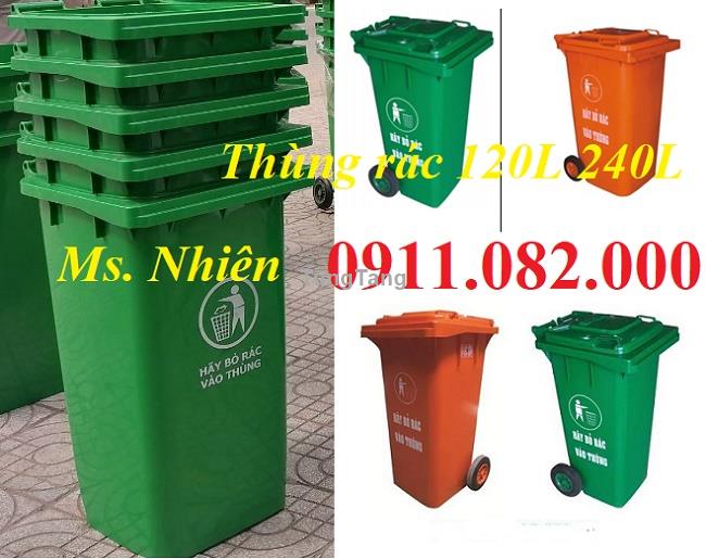 Địa điểm cung cấp thùng rác giá rẻ tại trà vinh- hạ giá thùng rác 120L 240L 660L- lh 0911082000