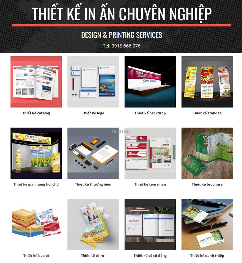 Thiết kế in catalog, brochure, cardvisit, phong bì thư cho doanh nghiệp - Tung Tăng