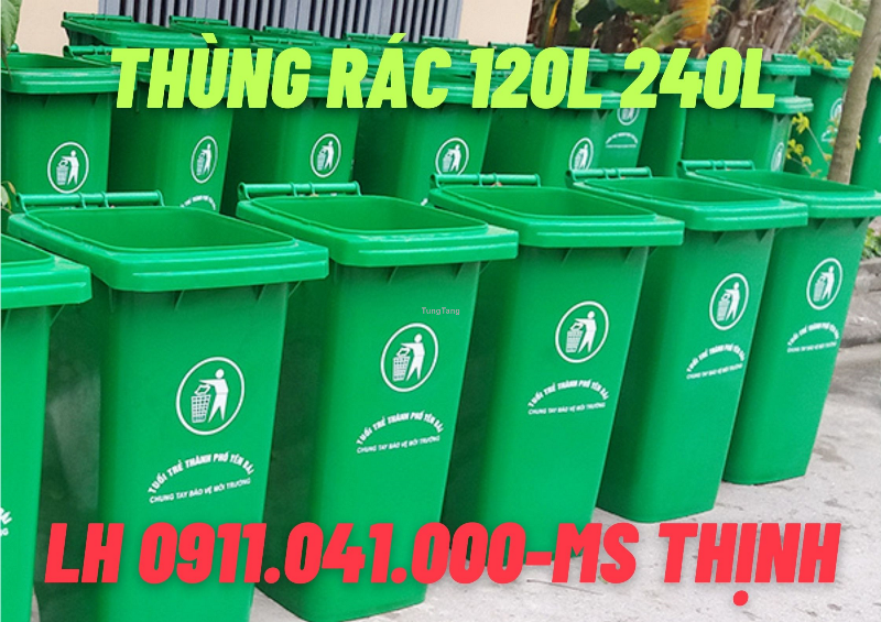 Thùng rác công cộng giá siêu rẻ, thùng rác 120lit 240lit, thùng rác công cộng - Tung Tăng