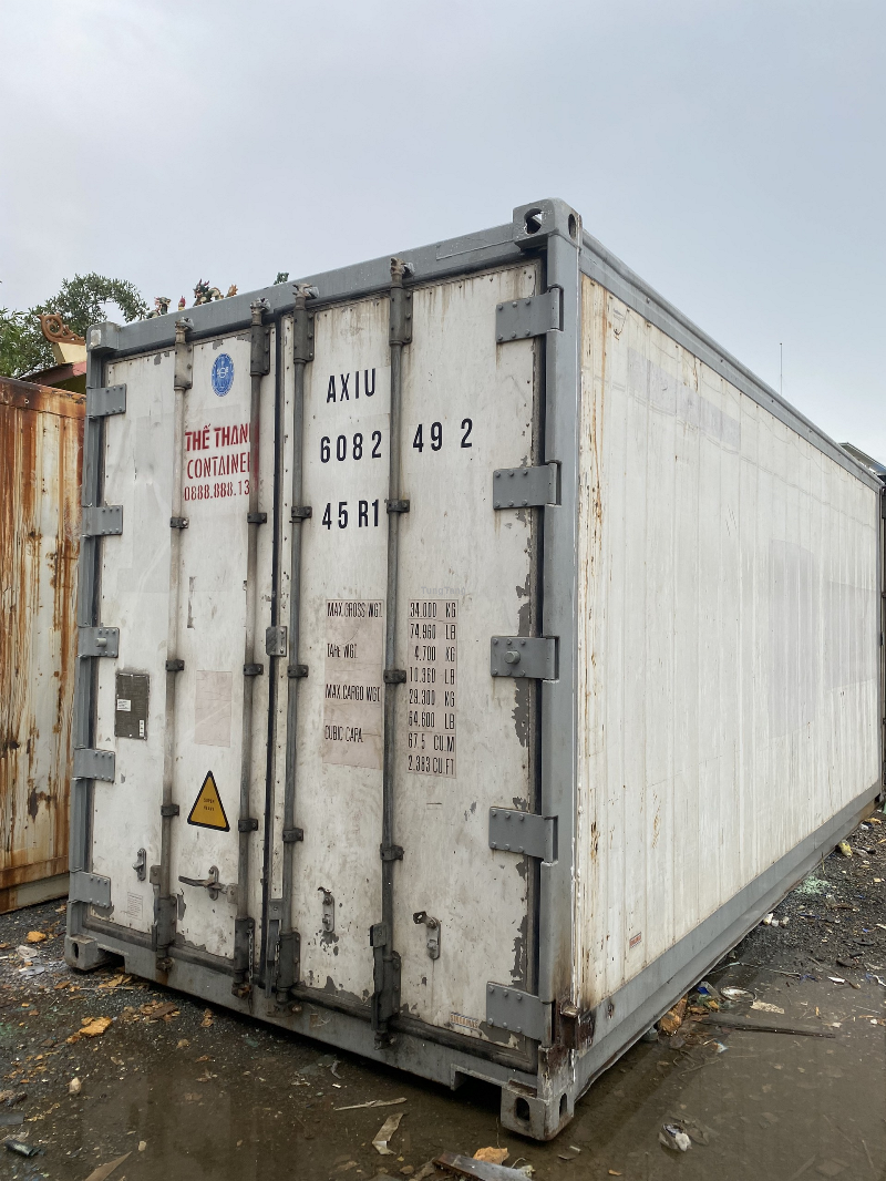 Bán container lạnh 40RF chứa hàng đã mở cửa hông