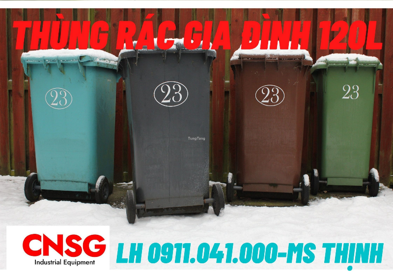 Bán thùng rác 120lit 240lit 660lit, thùng rác nhựa màu xanh - Tung Tăng