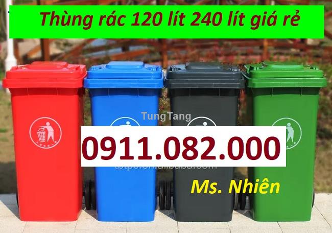 Thùng rác màu xanh giá rẻ- lh 0911082000 tư vấn thùng rác 120L 240L 660L giá  rẻ sỉ lẻ