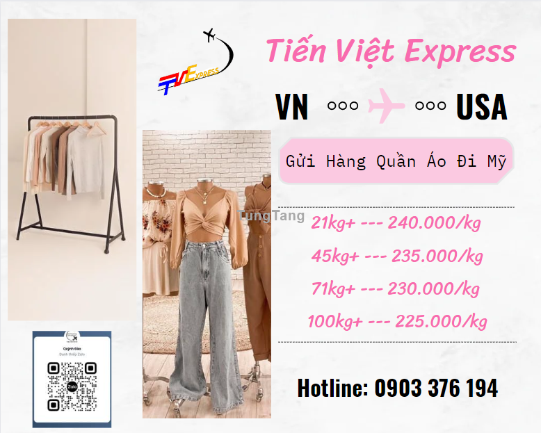 Vậ Chuyển Hàng Thời Trang Đi Mỹ Giá Rẻ Tiến Việt Express