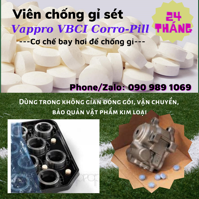 Vappro VBCI Corro-Pill - Viên chống gỉ sét tới 24 tháng dùng chèn kèm hàng hóa kim loại - Tung Tăng